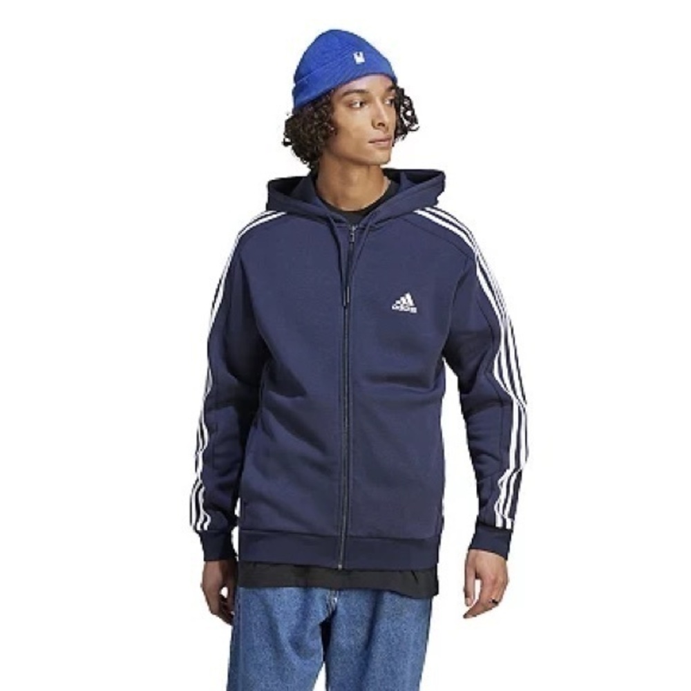 Men’s Adidas Fleece 3-Stripes Zip Hoodie